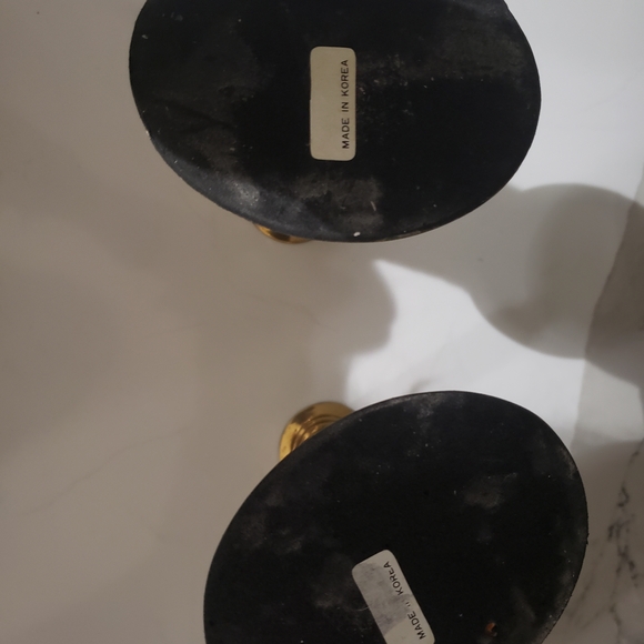 Elegant Brass Gold Tone Candle Holders - Picture 2 of 4